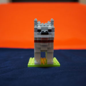 秋田犬ミニブロック灰